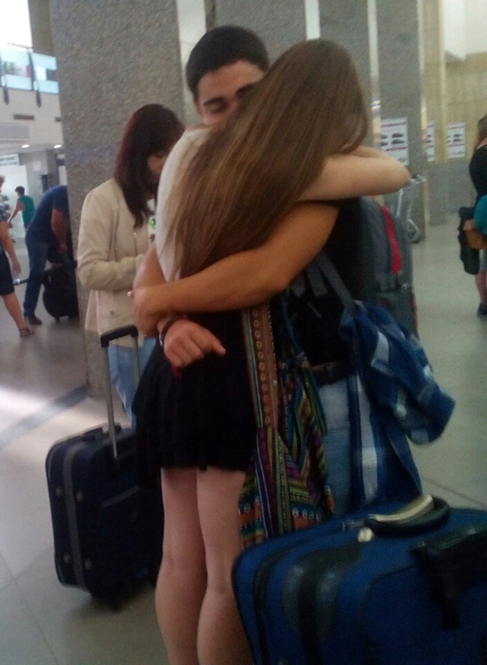 Couple embracing