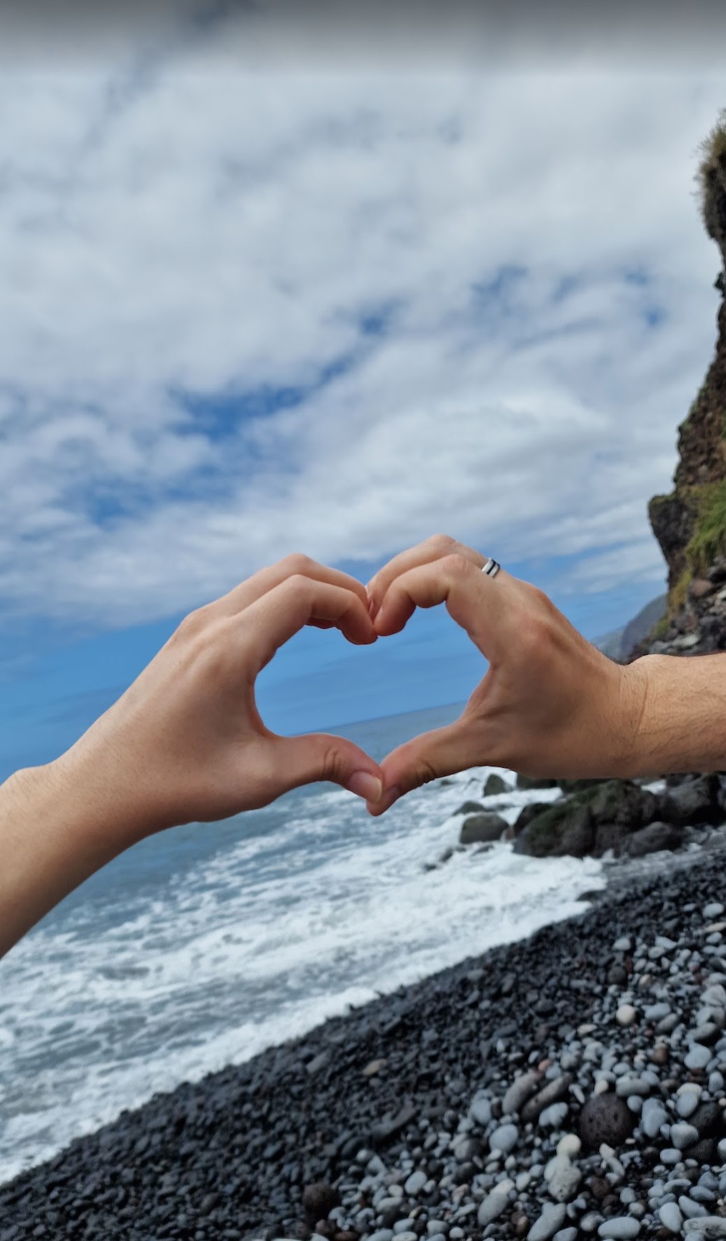 Couple holding hands